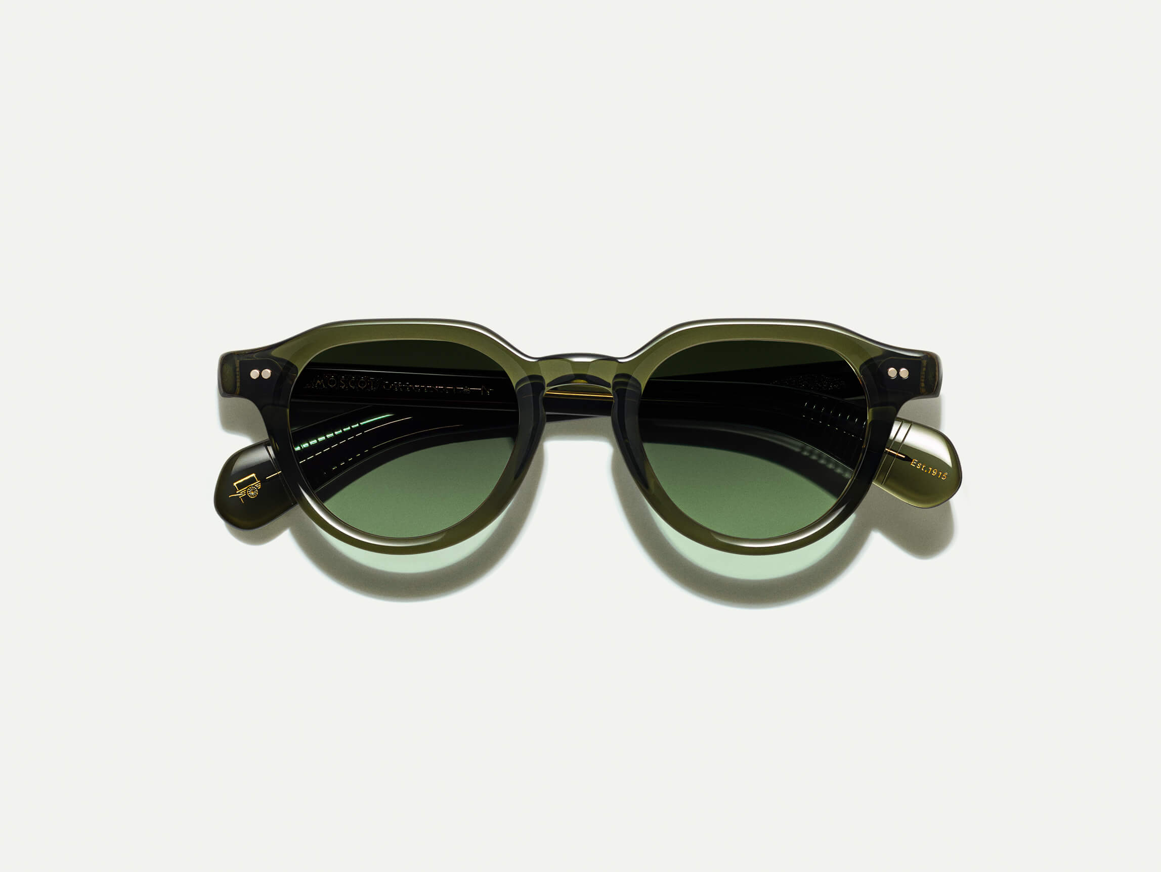 Moscot Baitsim Sun — Dark Green, tamanho 48-22, frente