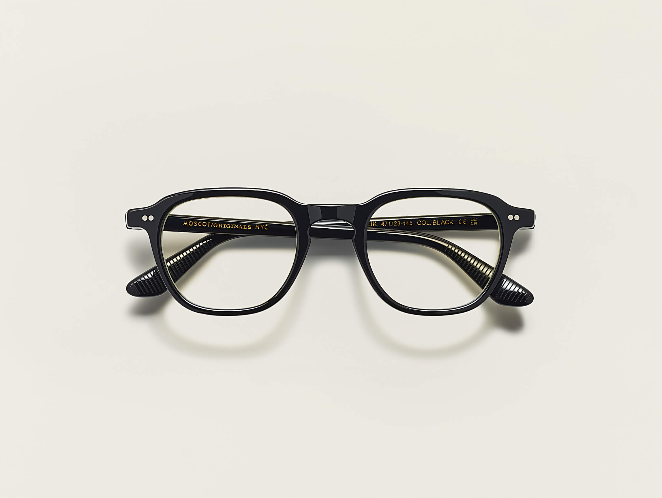 Moscot Billik — Black, tamanho 47-23, frente