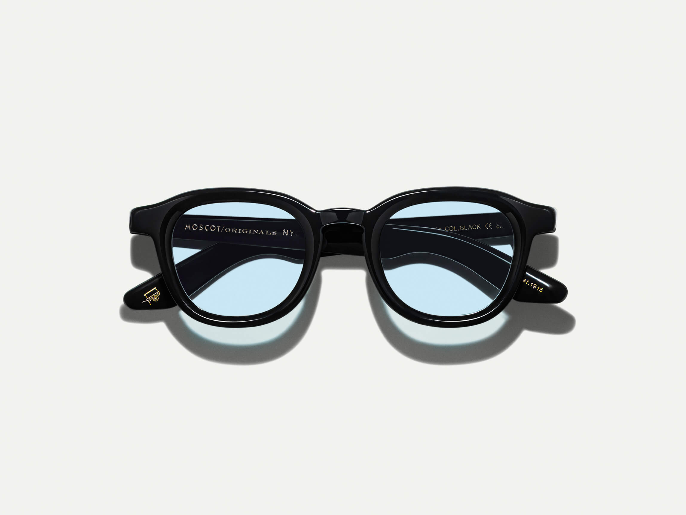 Moscot Dahven Sun — Black, tamanho 44-24, frente