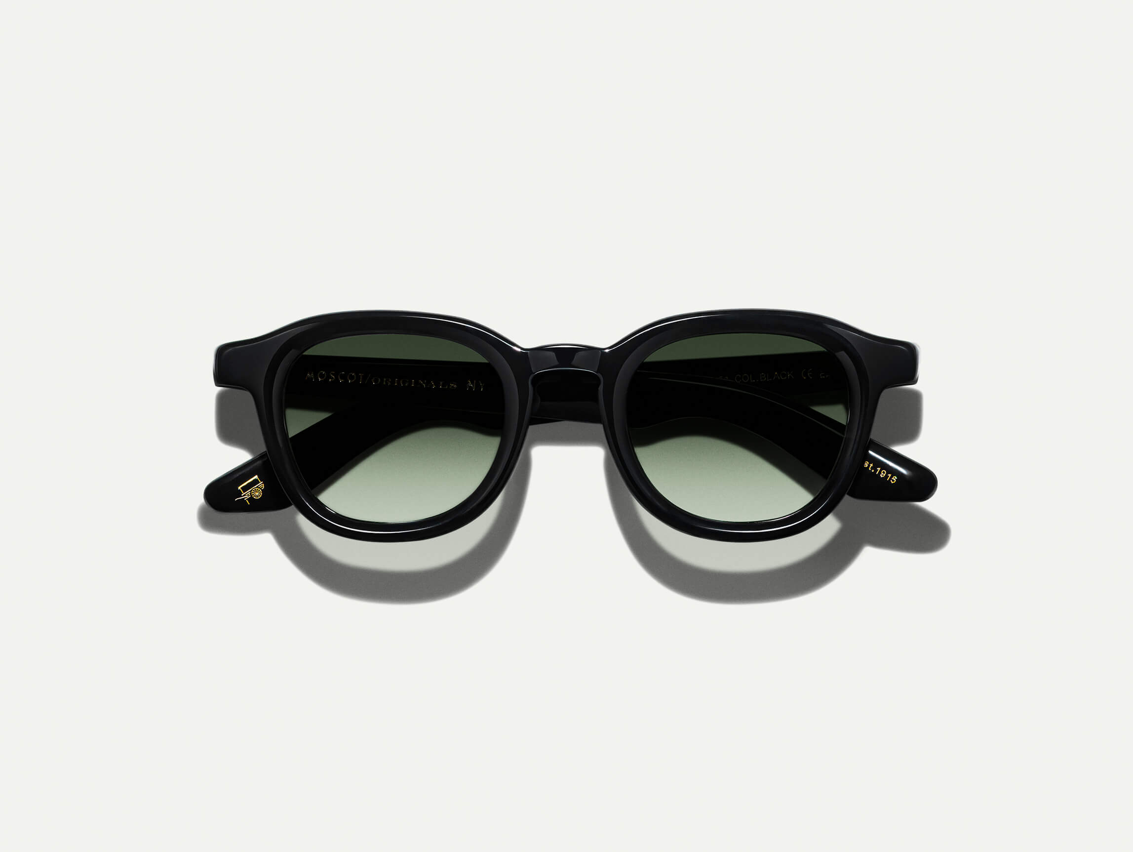 Moscot Dahven Sun — Black, tamanho 44-24, frente