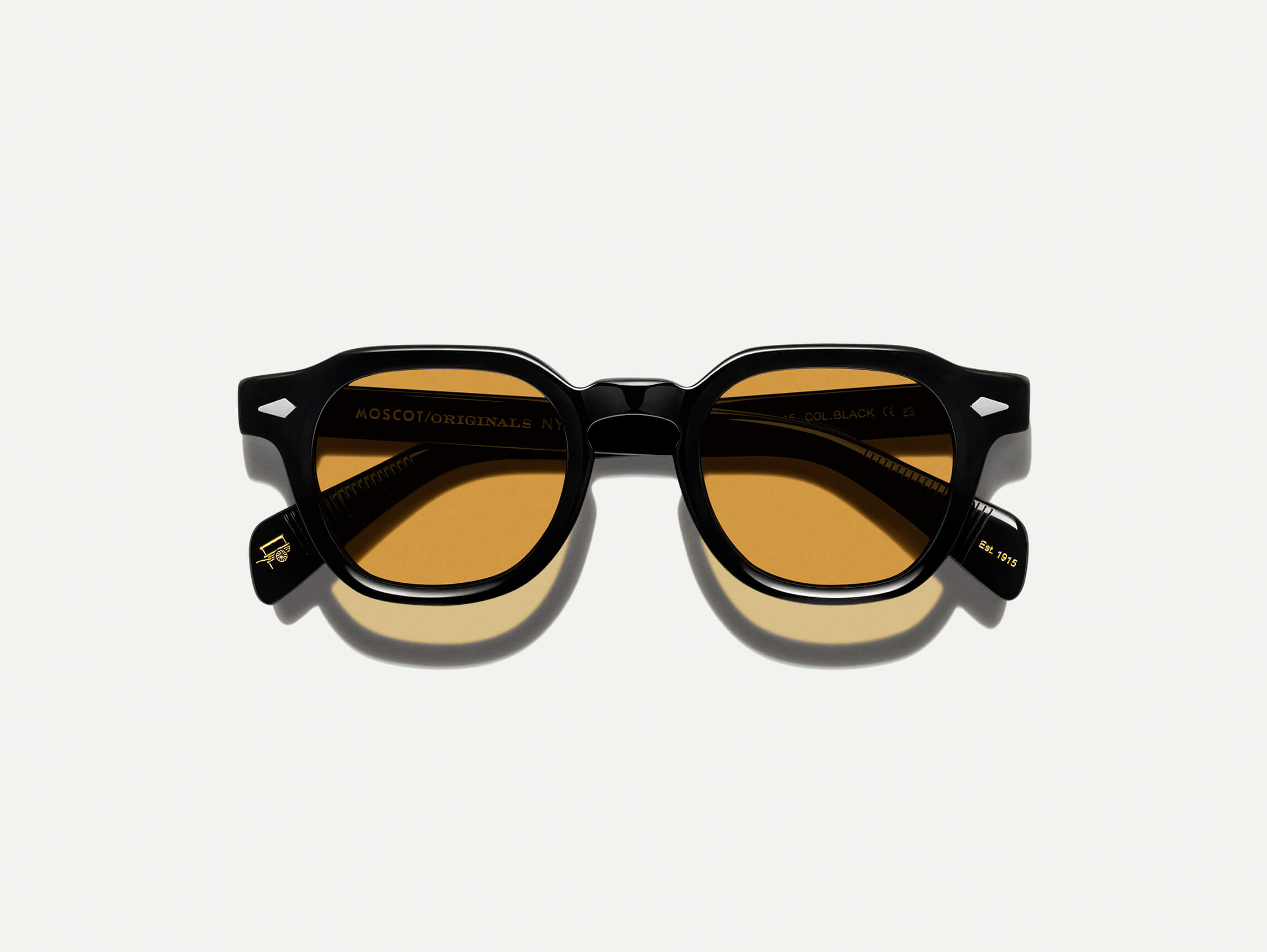 Moscot Dolt Sun — Black, tamanho 46-23, frente