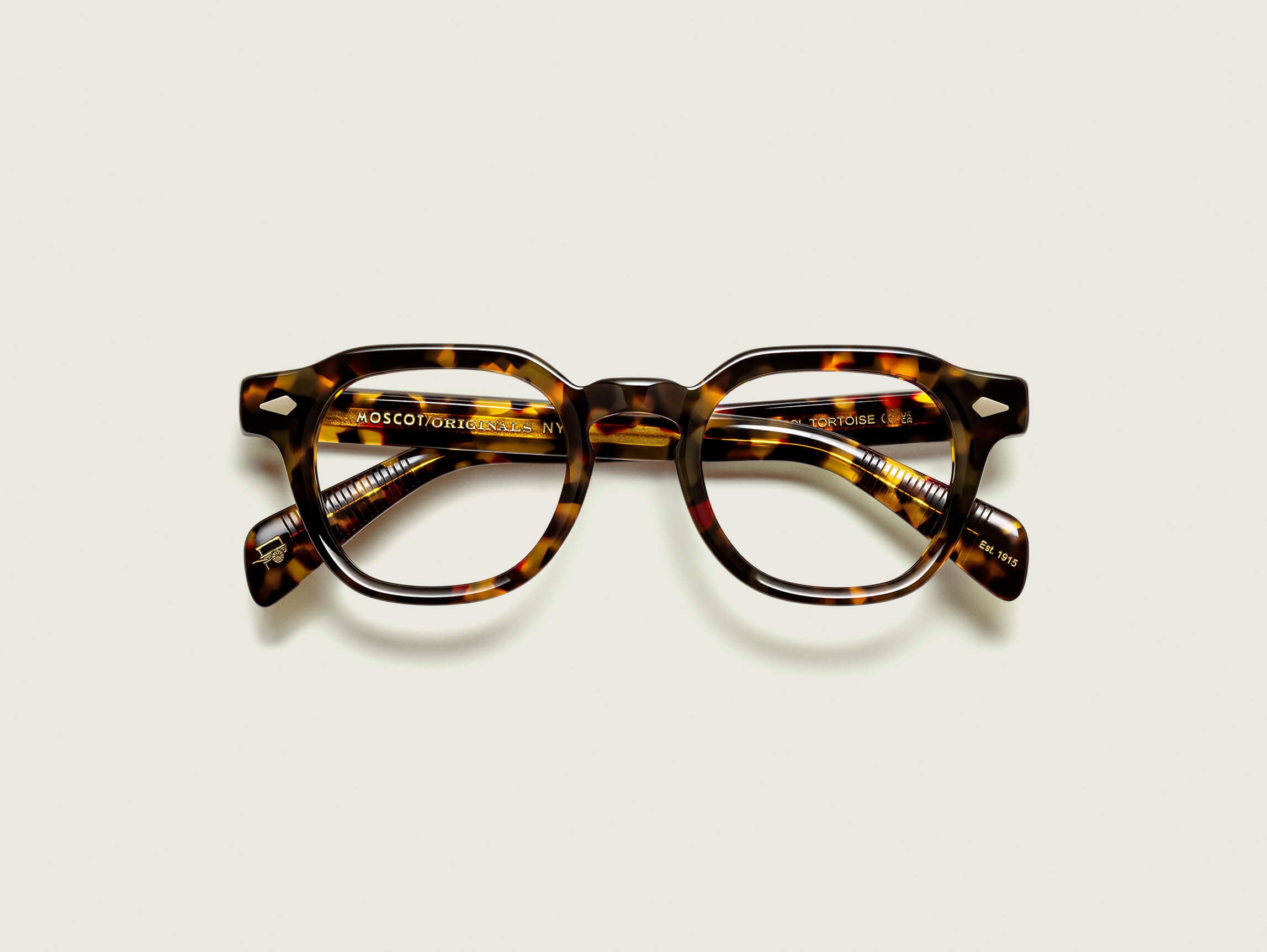 Moscot Dolt — Tortoise, tamanho 46-23, frente