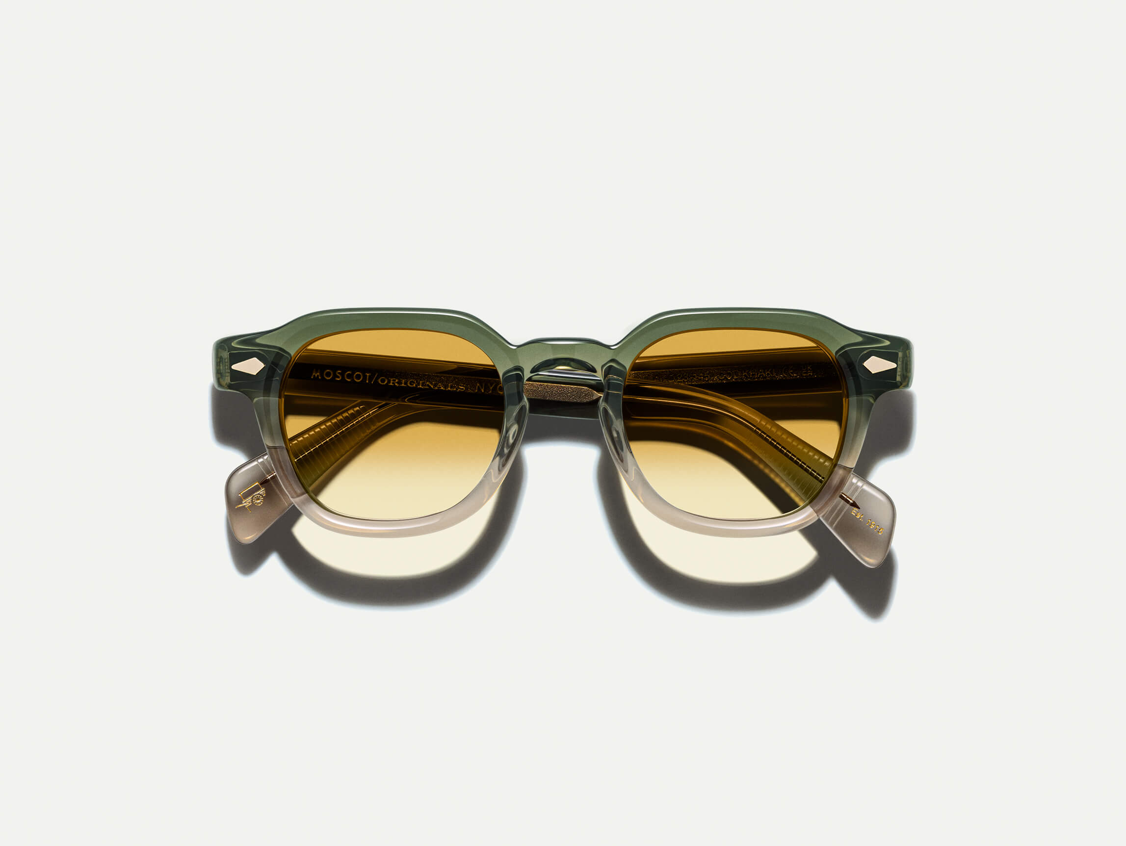 Moscot Dolt Sun — Khaki, tamanho 46-23, frente