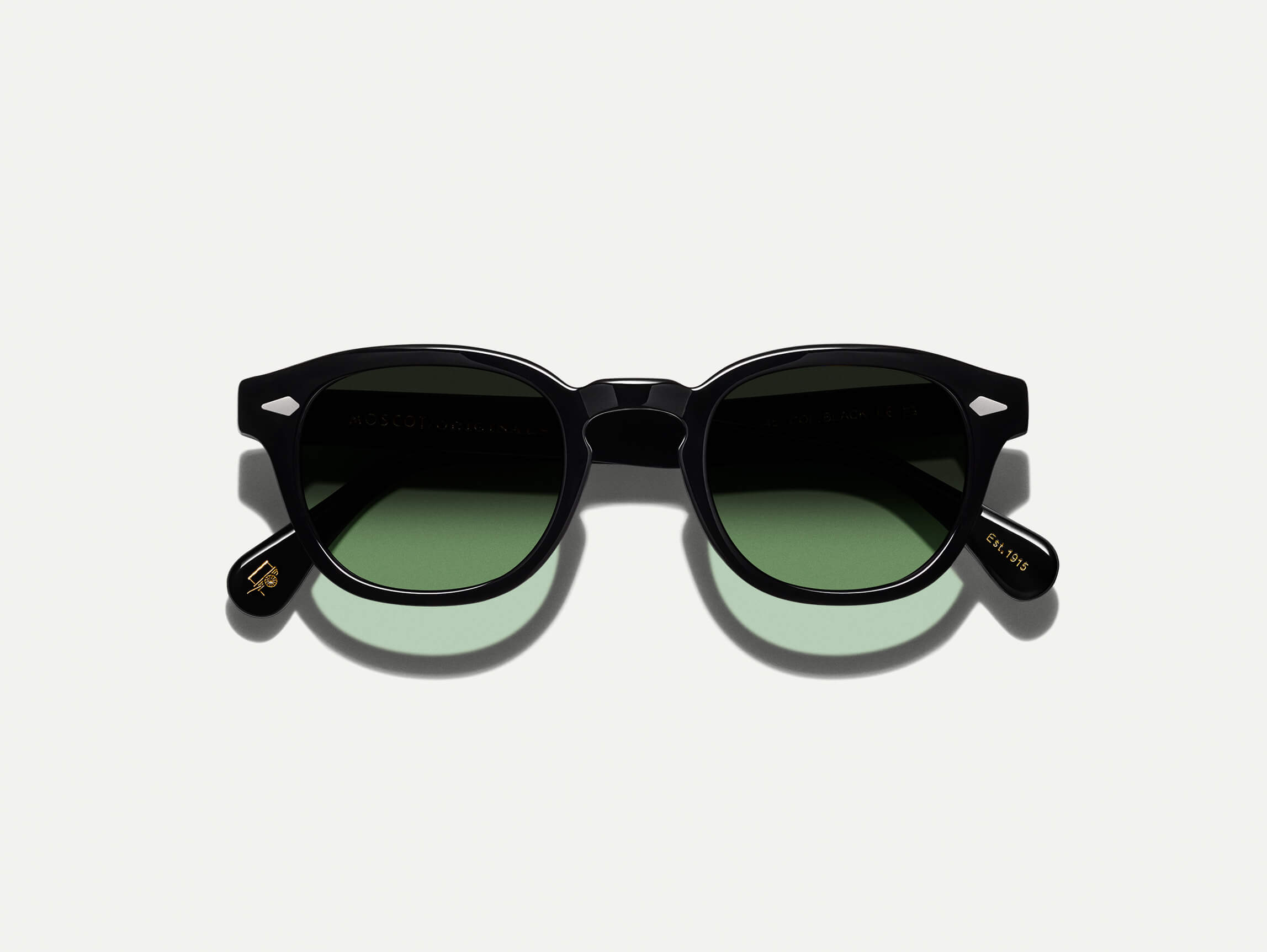 Moscot Lemtosh Base 2 Sun — Black, tamanho 46-24, frente