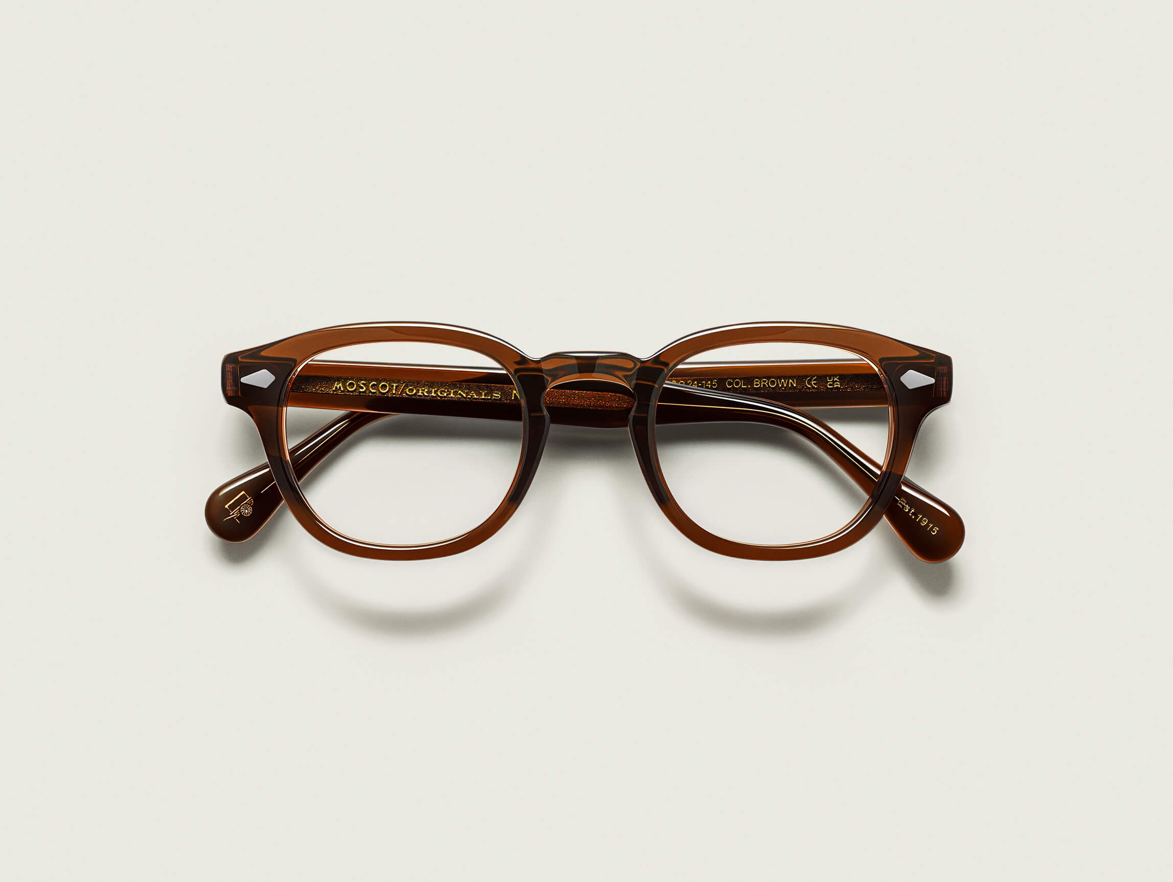 Moscot Lemtosh — Brown, tamanho 46-24, frente