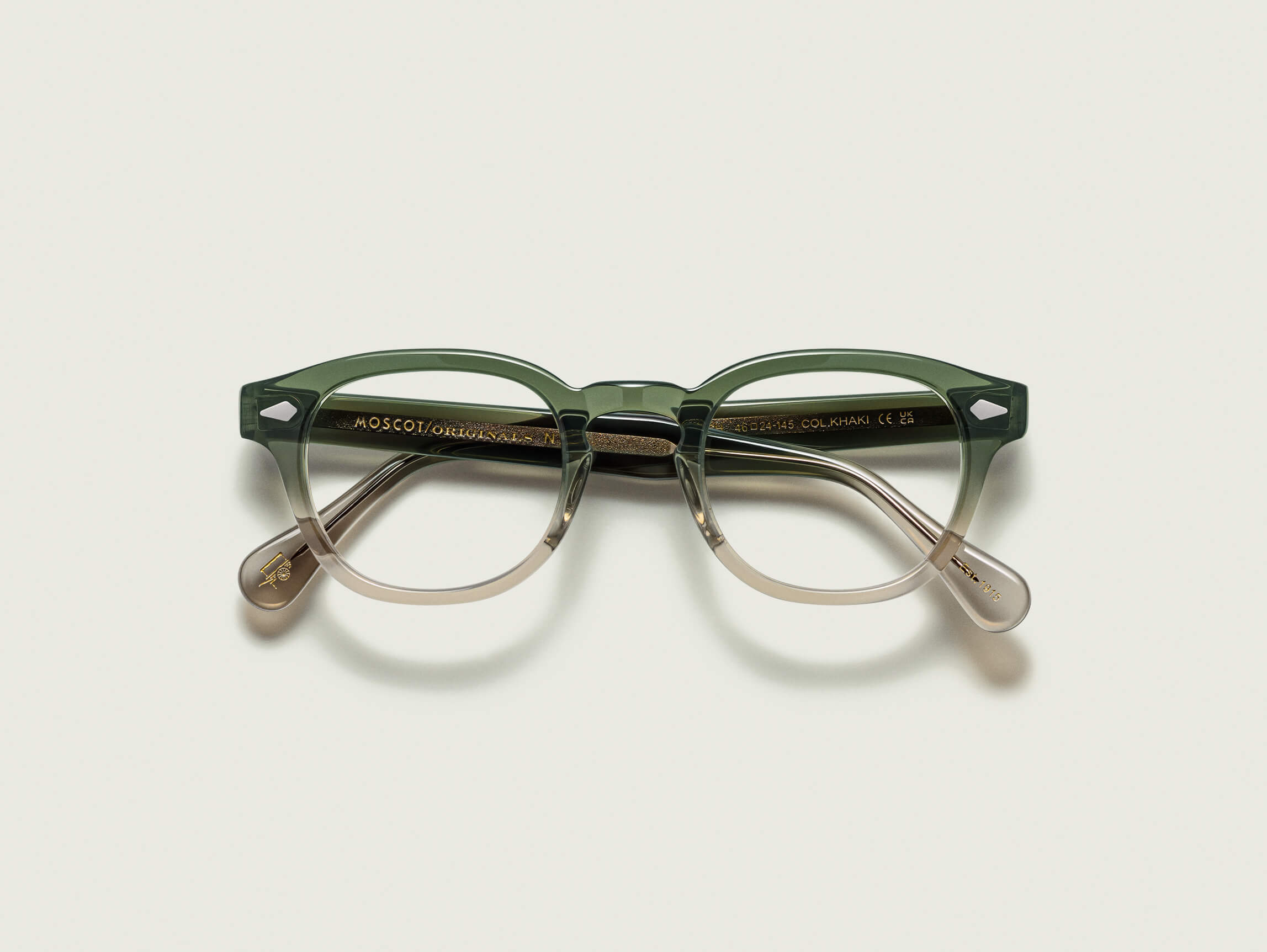 Moscot Lemtosh — Khaki, tamanho 46-24, frente