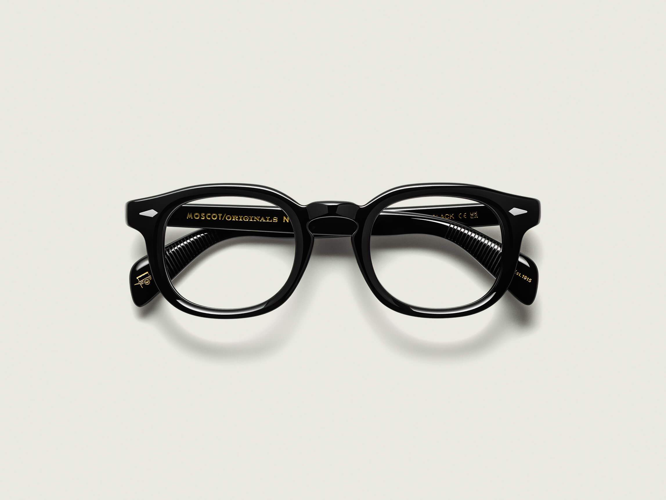 Moscot Mekler — Black, tamanho 46-24, frente